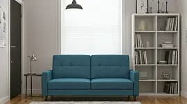 A tidy living room set up for guests